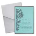 Aqua Shimmer Layered Invitation with Pocket