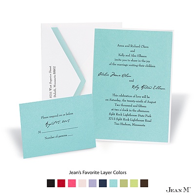 Aqua Shimmer Layered Invitation