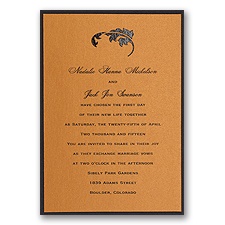 Copper Shimmer Layered Wedding Invitation