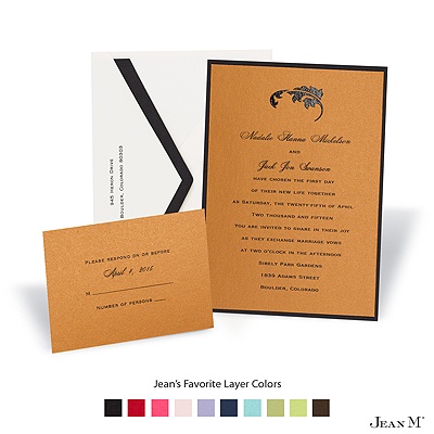 Copper Shimmer Layered Invitation