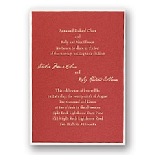 Red Shimmer Layered Wedding Invitation