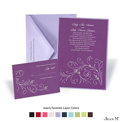 Purple Shimmer Layered Invitation