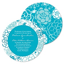 Rustic Flowers Wedding Invitation - Palm