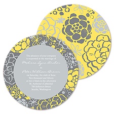 Rustic Flowers Wedding Invitation - Stainless