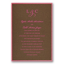 Mocha Shimmer Layered Wedding Invitation
