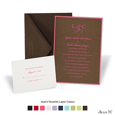 Mocha Shimmer Layered Invitation