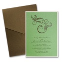 Green Shimmer Layered Invitation with Pocket