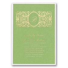 Green Shimmer Layered Wedding Invitation