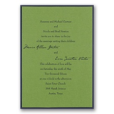 Green Shimmer Layered Wedding Invitation