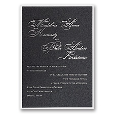 Black Shimmer Layered Wedding Invitation