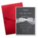 Black Shimmer Layered Invitation with Pocket
