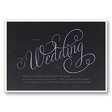 Wedding Typography Layered Foil Wedding Invitation - Black