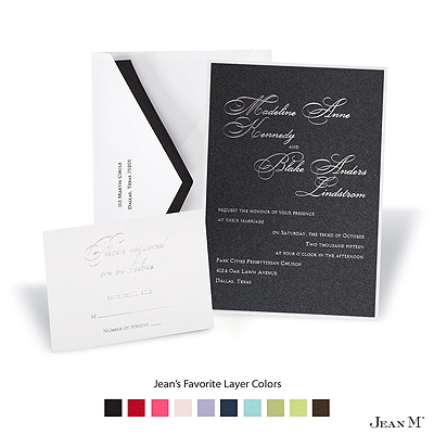 Black Shimmer Layered Invitation