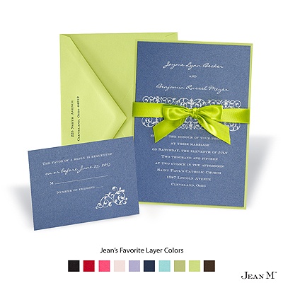 Blue Shimmer Layered Invitation