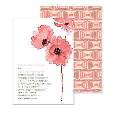 Flower Style Wedding Invitation - Salmon