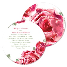 Rosy Watercolors Wedding Invitation - Cherry