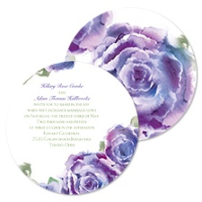 Rosy Watercolors Wedding Invitation - Orchid