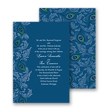 Peacock Filigree Wedding Invitation