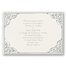 Silver Opulence Wedding Invitation