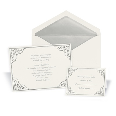 Silver Opulence Wedding Invitation