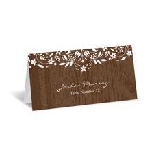 Woodland Flowers Place Card - Espresso