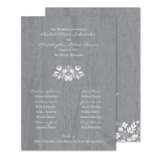 Woodland Flowers Wedding Program - Pewter