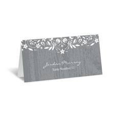 Woodland Flowers Place Card - Pewter