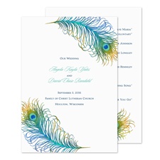 Peacock Feather Wedding Program