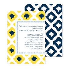 Ikat Diamonds Wedding Invitation - Midnight