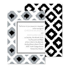 Ikat Diamonds Wedding Invitation - Black