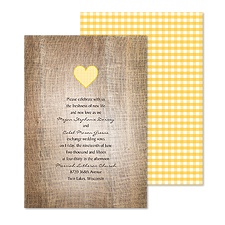 Love Gingham Wedding Invitation - Marigold