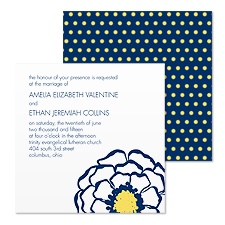 Posy Dots Wedding Invitation - Eclipse