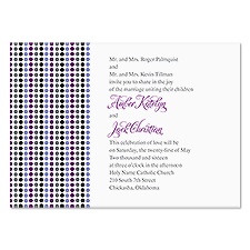 Dotted Stripes Wedding Invitation - Orchid