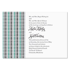 Dotted Stripes Wedding Invitation - Stainless