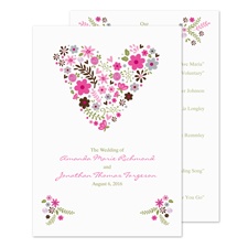 Floral Heart Wedding Program