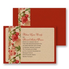 Vintage Florals Wedding Invitation