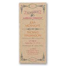 Classic Type Wedding Invitation - Kraft Paper
