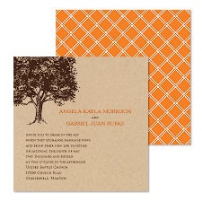 Leafy Tree Wedding Invitation - Kraft Paper