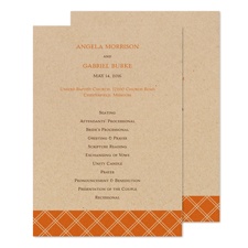 Orange Squares Wedding Program