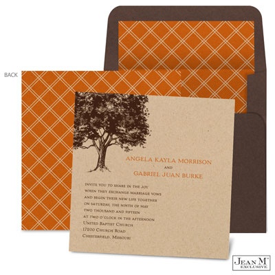 Leafy Tree Wedding Invitation - Kraft Paper