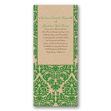 Rustic Damask Wedding Invitation