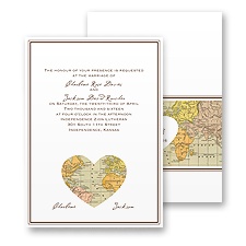 Heart Map Wedding Invitation