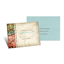 Vintage Map Response Card and Envelope
