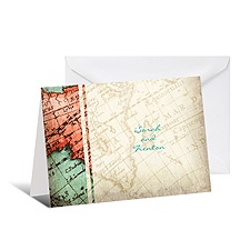 Vintage Map Note Card and Envelope