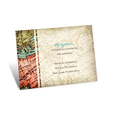 Vintage Map Reception Card