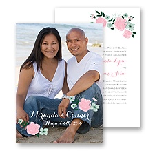 All Rosy Photo Wedding Invitation