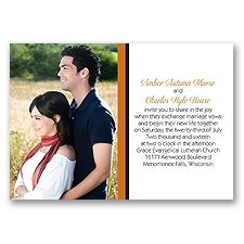Bold Double Border Photo Wedding Invitation