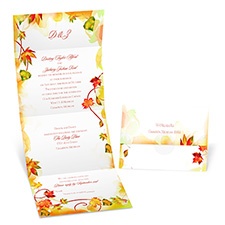 Colorful Leaves Seal and Send Wedding Invitation