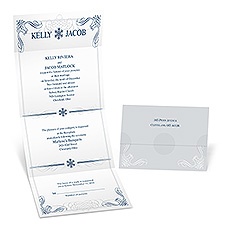 Winter Snowflakes Seal and Send Wedding Invitation