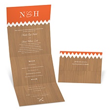 Rustic Wood Seal and Send Wedding Invitation